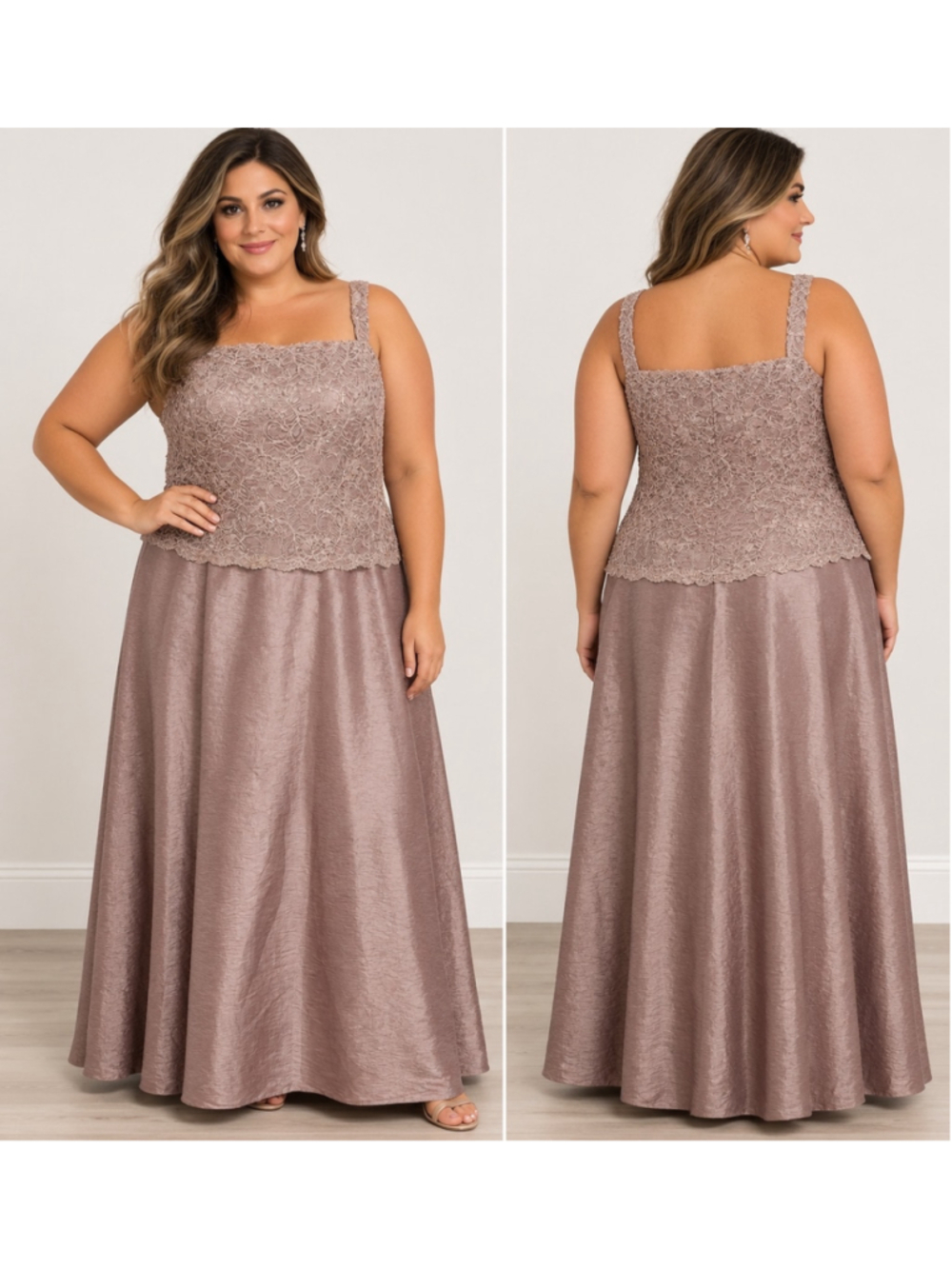 Karen Millen Mauve Lace Mock Shimmer Taffeta A Line Maxi Gown Plus 20W